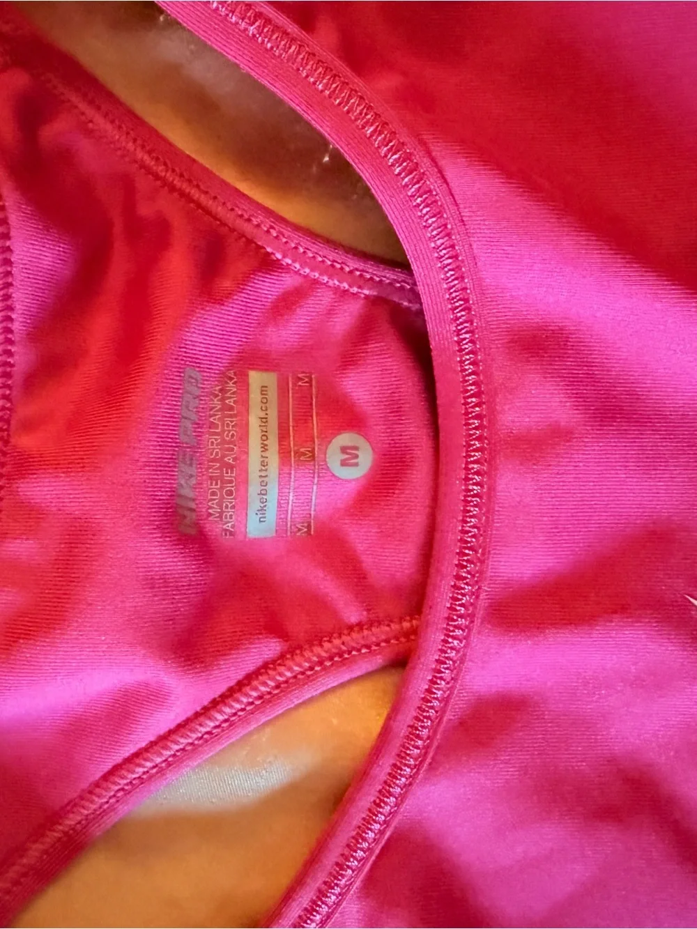 Nike Pink Dri-FIT Sports Bra with White Swoosh